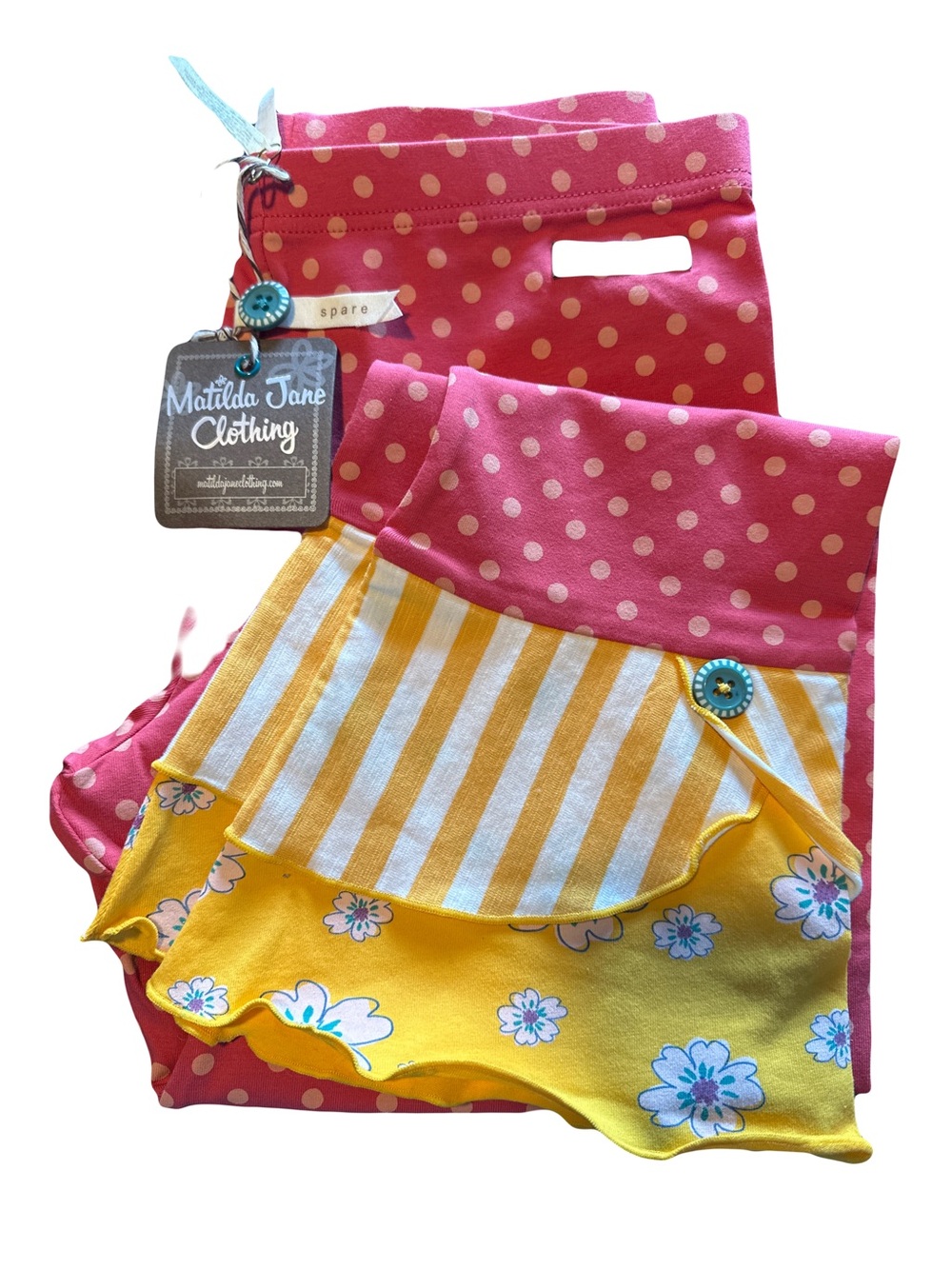 Matilda Jane Red Pink and Yellow Girls Layered Skirted Bottoms